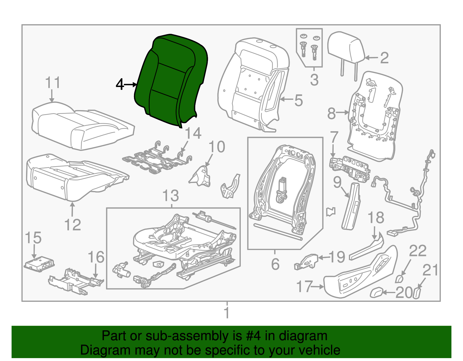 Dune Driver Seat Back Cover - GM (84017566)
