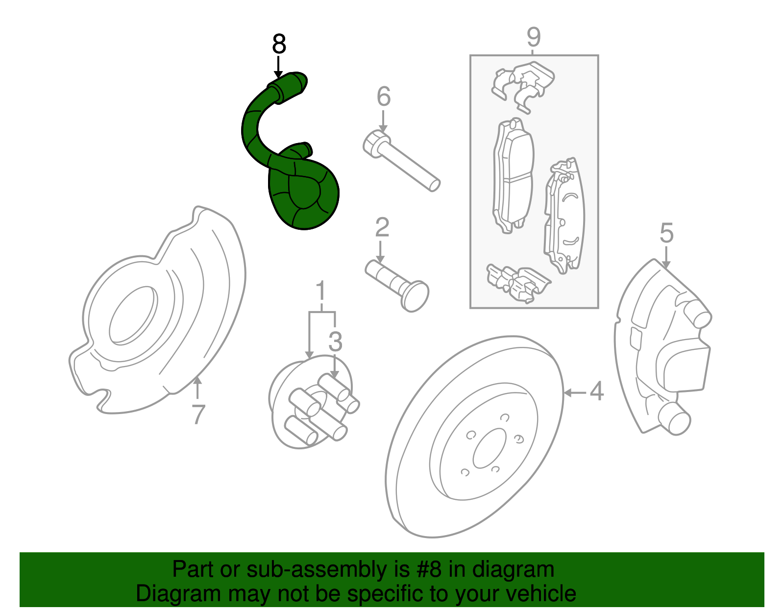 Front Hydraulic Brake Hose Assembly - GM (19366738)