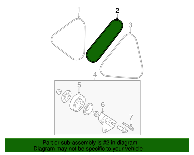 20042011 Kia Power Steering Belt 571702D101 OEM Parts Online