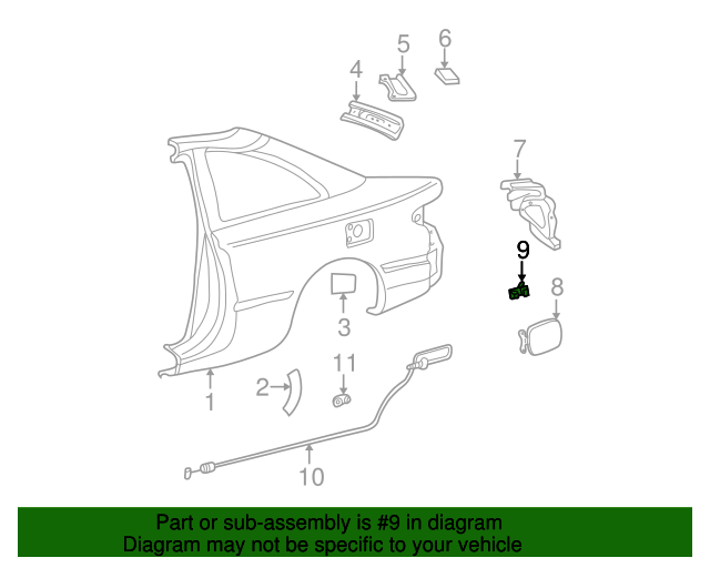 19992003 Toyota Solara Fuel Door Spring 7736033010 Toyota Parts
