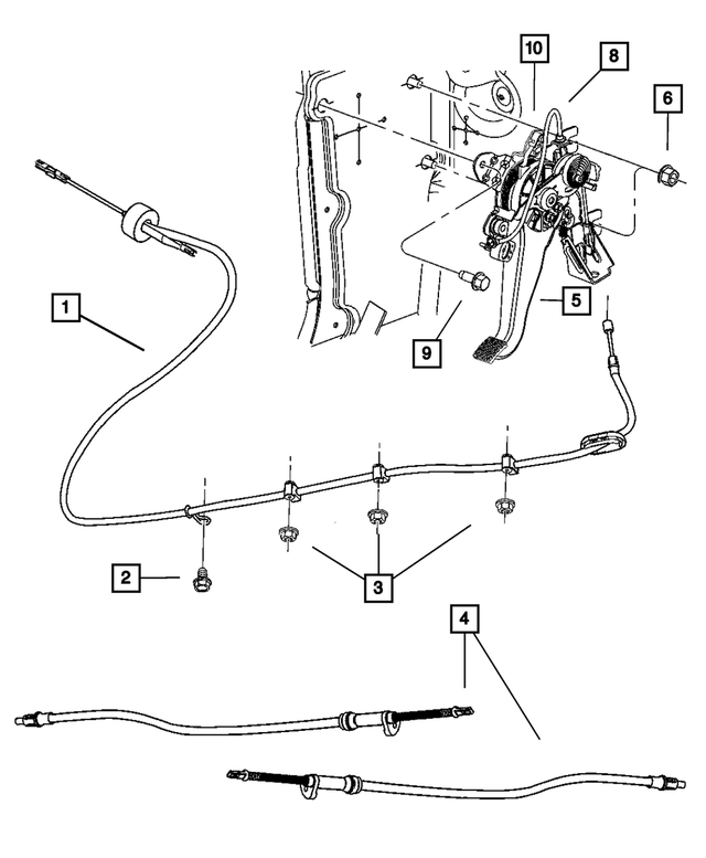 2005-2006 Mopar Parking Brake Release Cable 5134264AC | My Mopar Parts
