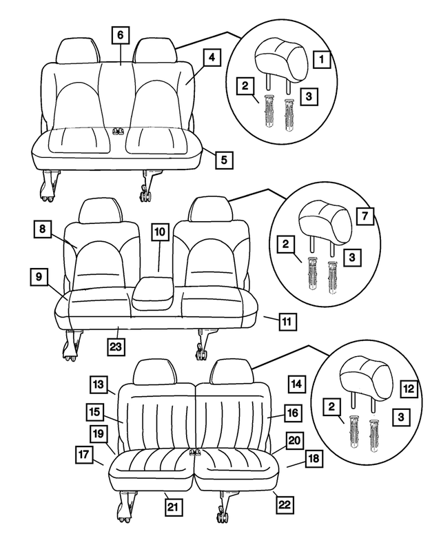 2002 Mopar Rear Seat Complete WS151QLAB Mopar Estores