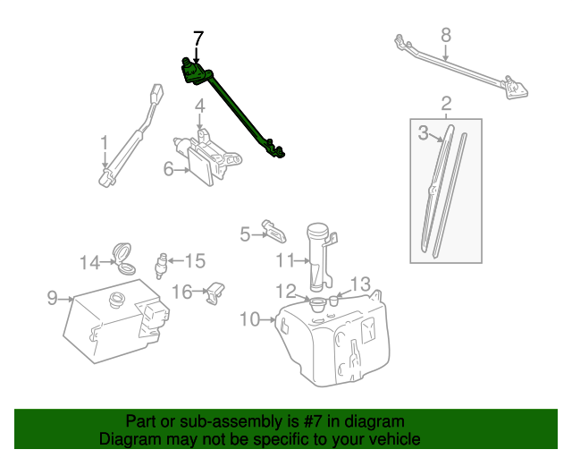 19882000 GM Windshield Wiper Motor Transmission (Linkage) 15783973