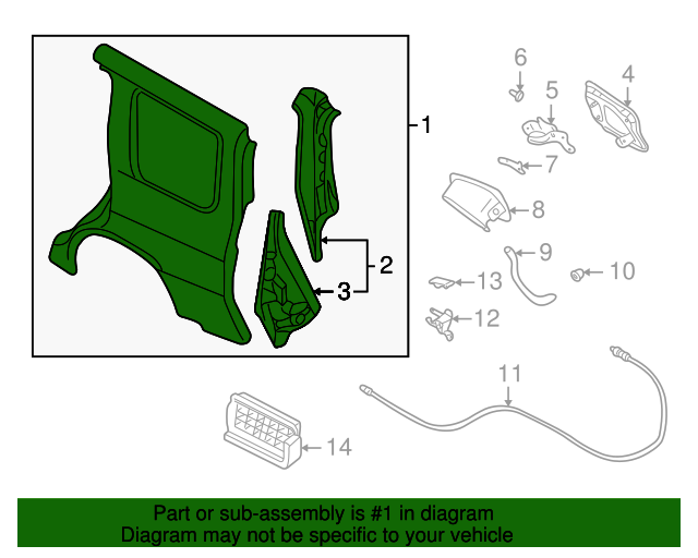 20032008 Subaru Forester Quarter Panel 51439SA0129P Subaru Parts Store