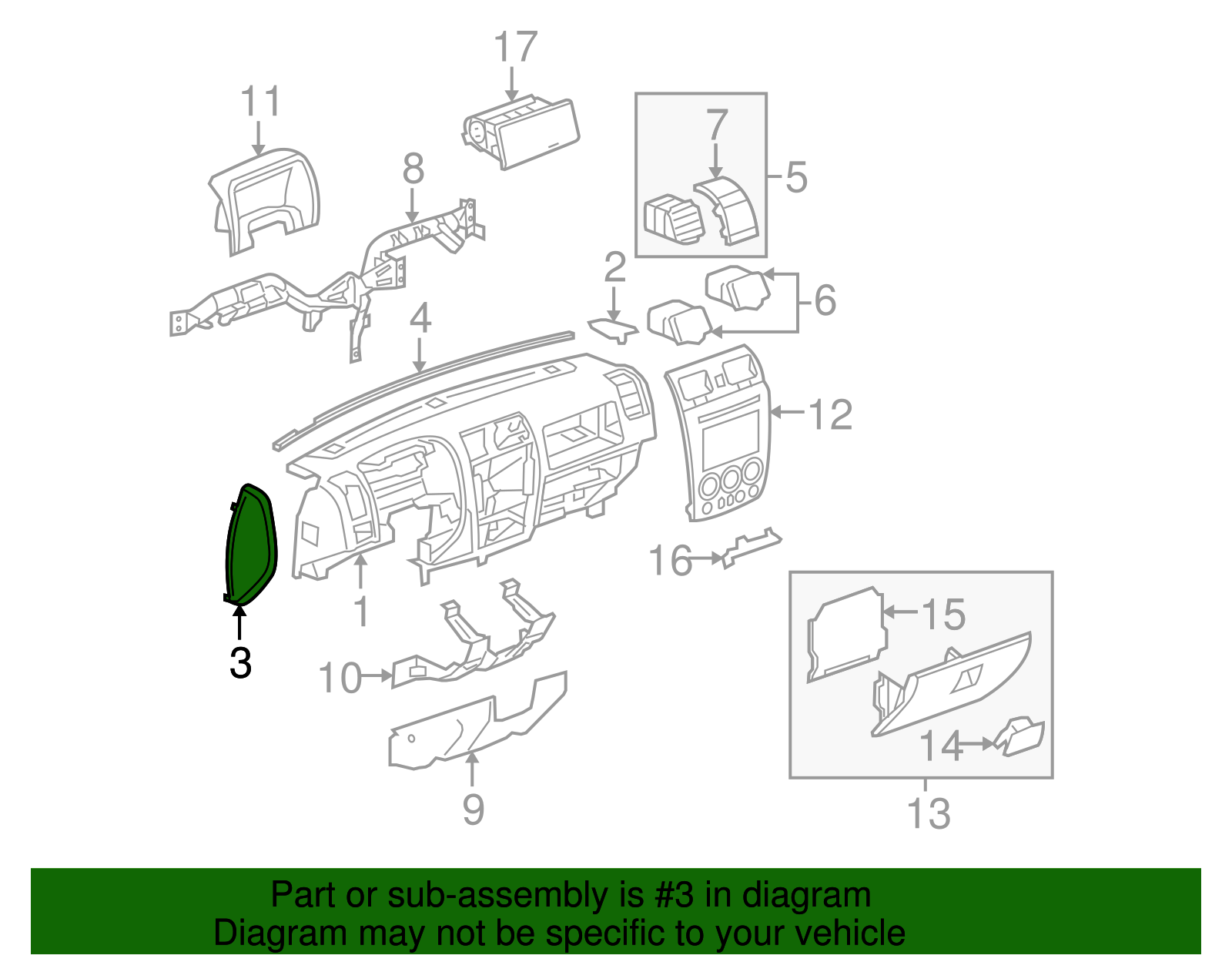 Cover-I/P Otr Tr *Ebony - GM (25877920)