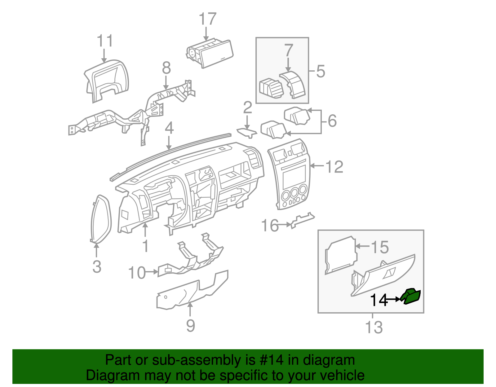 Light Cashmere Instrument Panel Compartment Door Latch - GM (10391625)