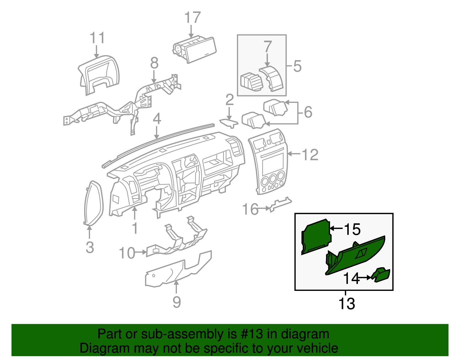 Door Assembly-I/P Compt                      *Left Cashmere - GM (15818682)