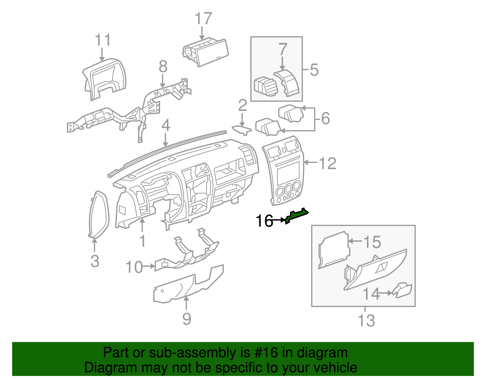 Dampener, I/P Compt Dr - GM (15238296)