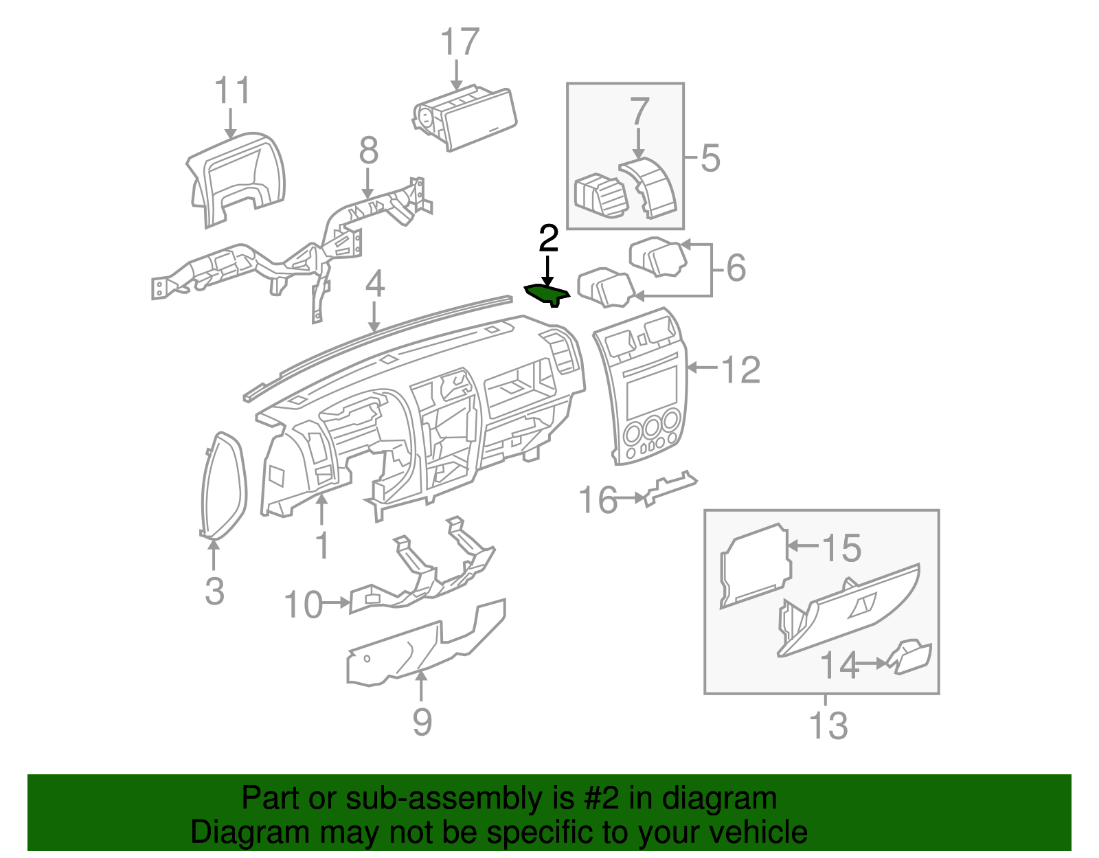 Cover, I/P Upper T/Panel - GM (15797623)