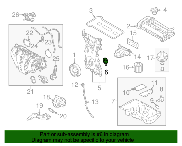 20012023 Ford OEM Timing Cover Front Seal CM5Z6700E Ford Parts Center