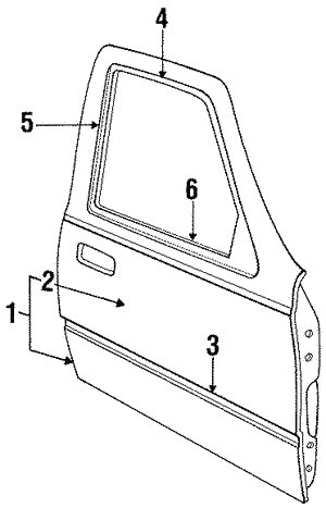 F23Z5420124A - Body: Door Shell for Ford: Tempo | Mercury: Topaz Image