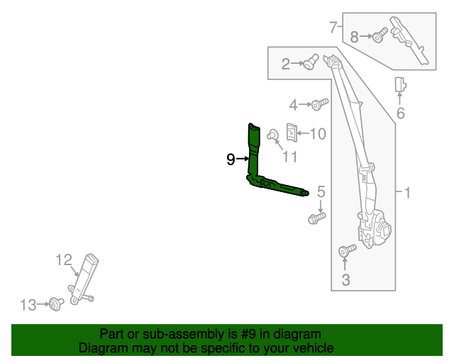 19366589 GM Passenger Seat Belt Tensioner GM Parts Store