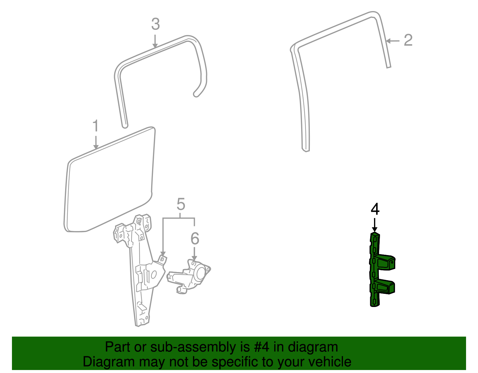 Channel Assembly-Rear S/D Wdo Rear - GM (94703159)