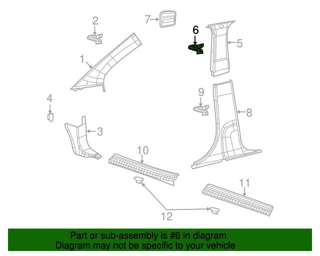 68045441AA Upper Center Pillar Trim Clip 20092020 Dodge Journey