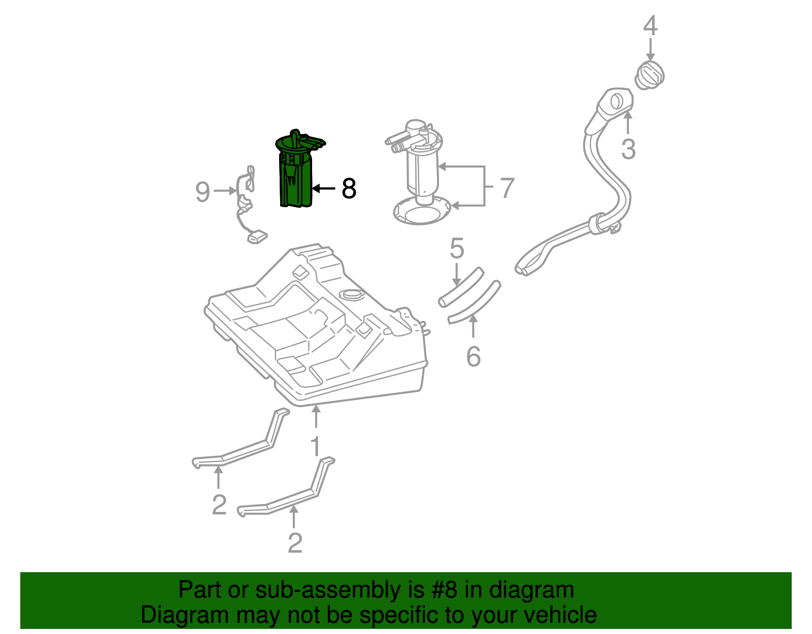 Fuel Pump and Level Sensor Module with Seal, Float, and Harness - GM (19331279)