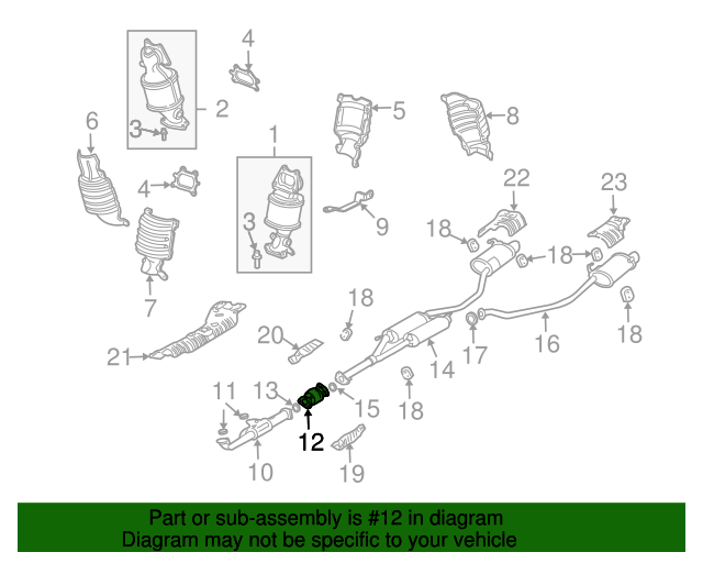 Genuine OEM Acura Converter, Rear Primary Part 18290RYEA00 Acura Parts For Less