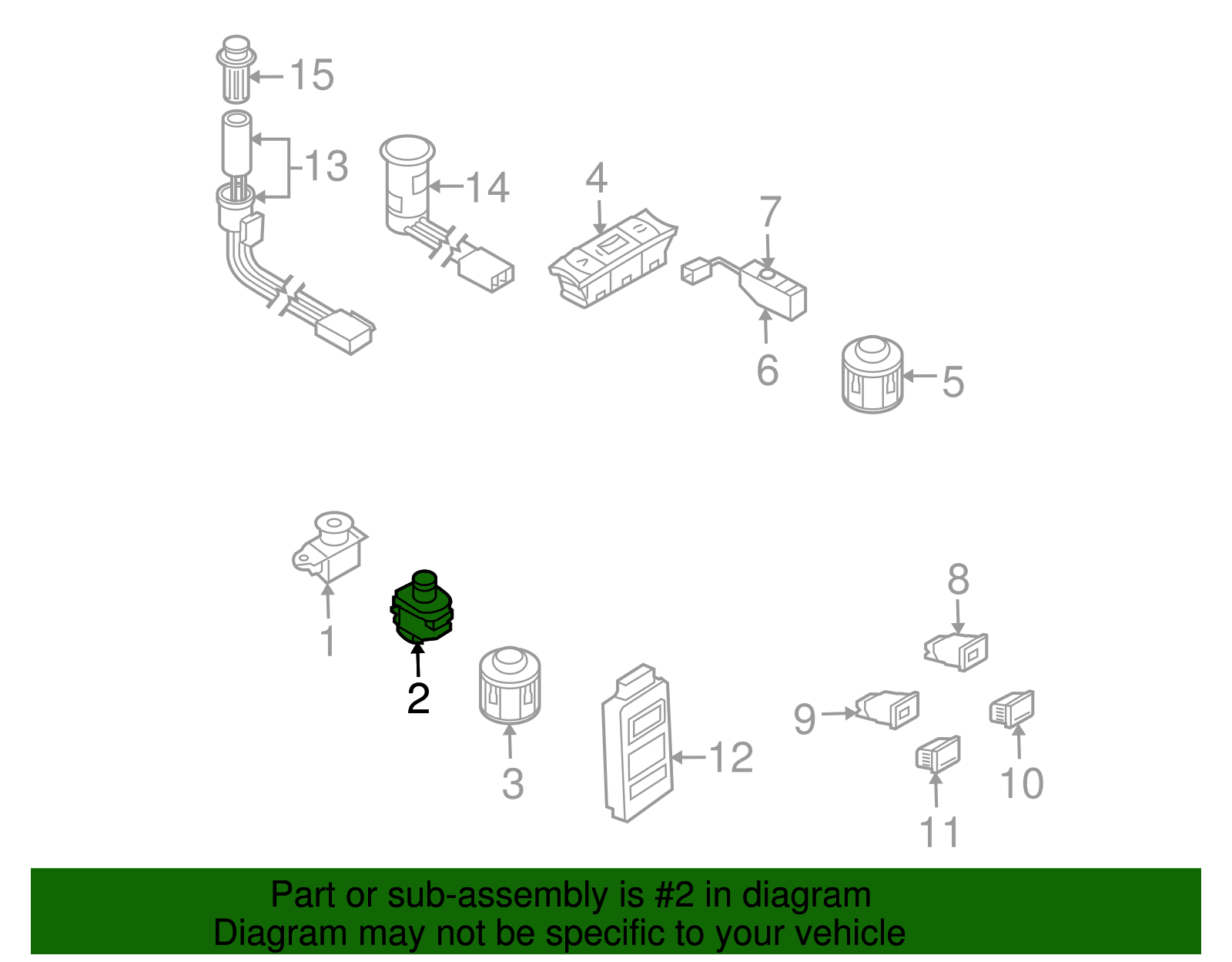 Mirror Switch - Volkswagen (7L6-959-565-H-3X1)