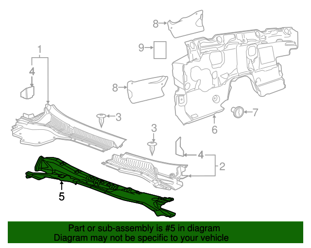 20142017 Chevrolet SS Cowl Vent Panel 92458322