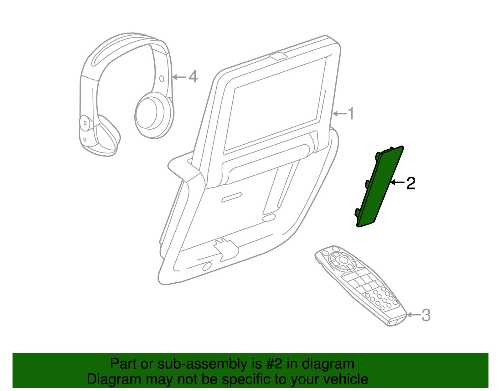Light Neutral Rear Seat Entertainment Video Display Pivot Cover - Buick (90921202)