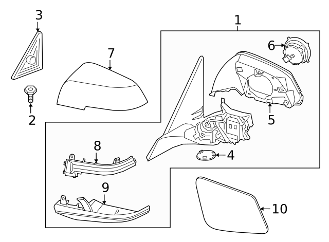 51-16-8-499-570 - Mirror Base - 2018-2023 BMW X2 | Buy BMW Parts Now
