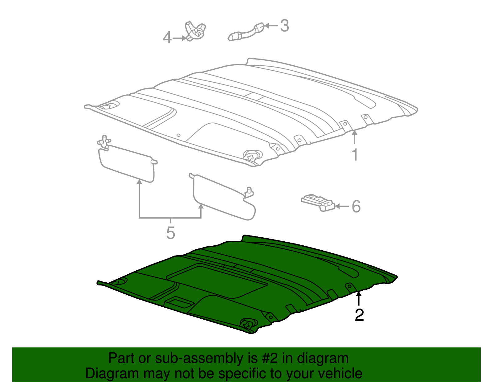 Headliner - Ford (XW4Z-5451916-NAC)