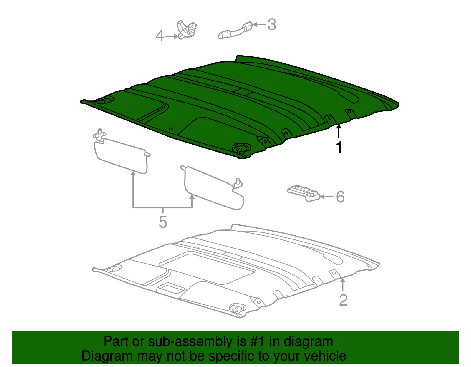 Headliner - Ford (XW4Z-5451916-SAC)