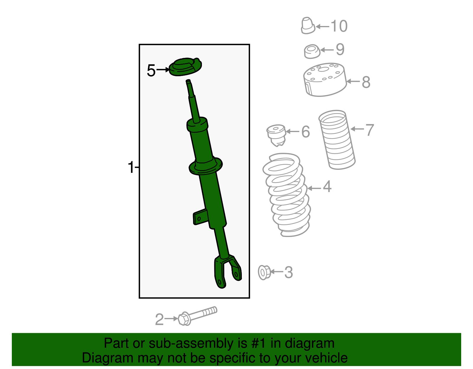 Front Passenger Shock Absorber - Cadillac (84130115)