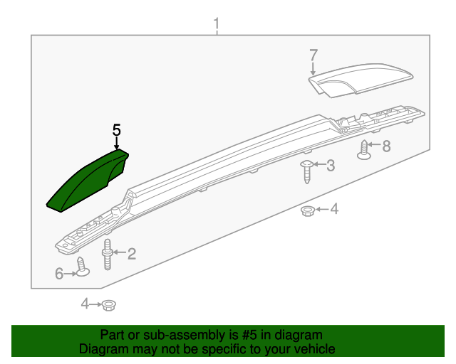 95072631 GM Luggage Carrier Side Rail Front Support Cover GM Parts Store