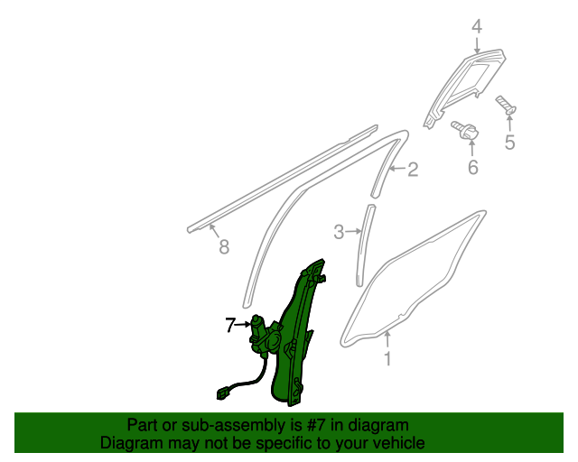 MR599950 Window Regulator 20042012 Mitsubishi Galant Mitsubishi