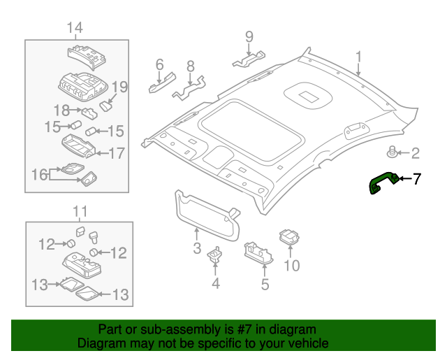 Rear Genuine Hyundai 85340-3K101-V2 Roof Assist Handle Assembly Left Rear Genuine Hyundai 85340-3K101-V2 Roof Assist Handle Assembly Left