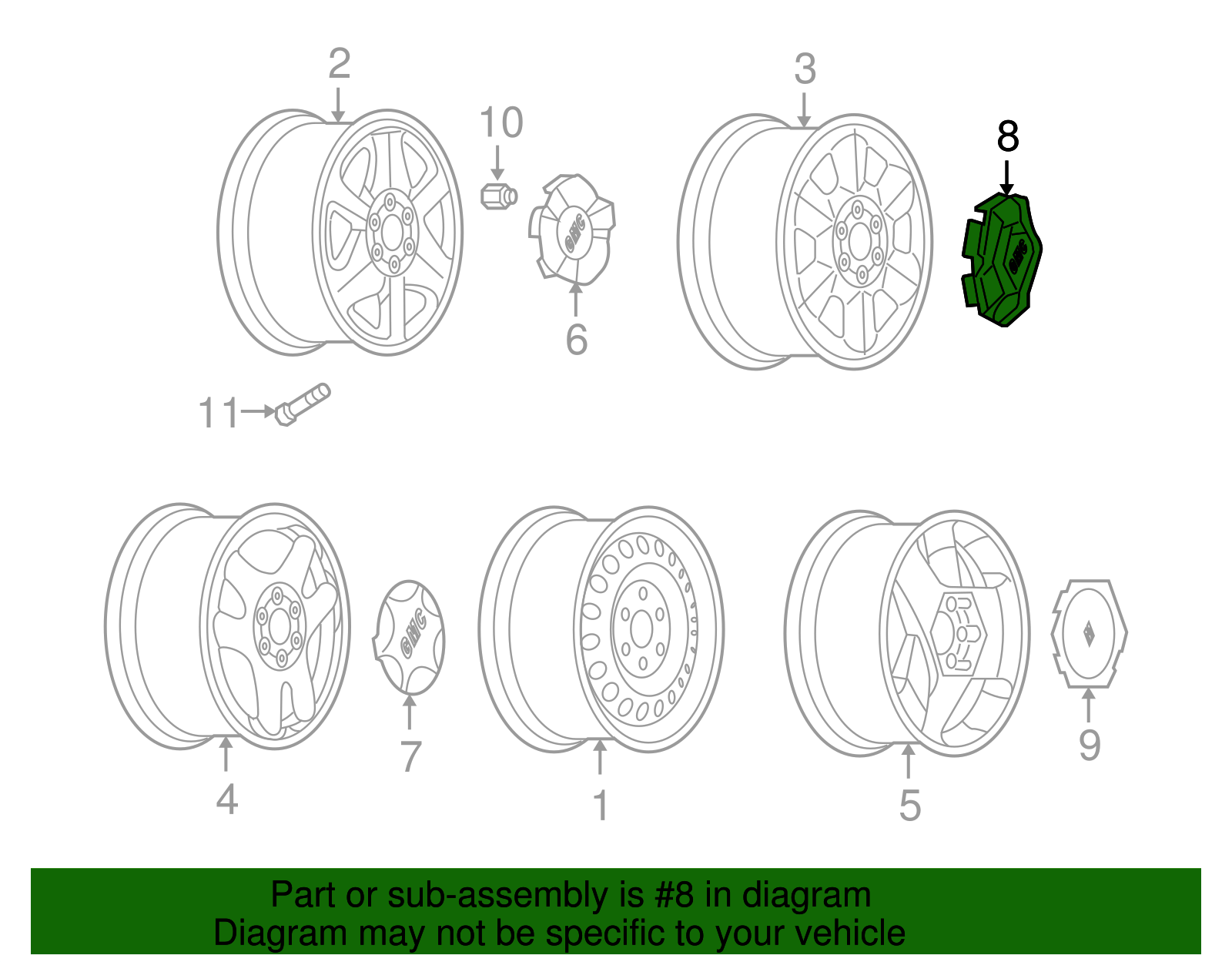 Hub Cap - GM (9595085)