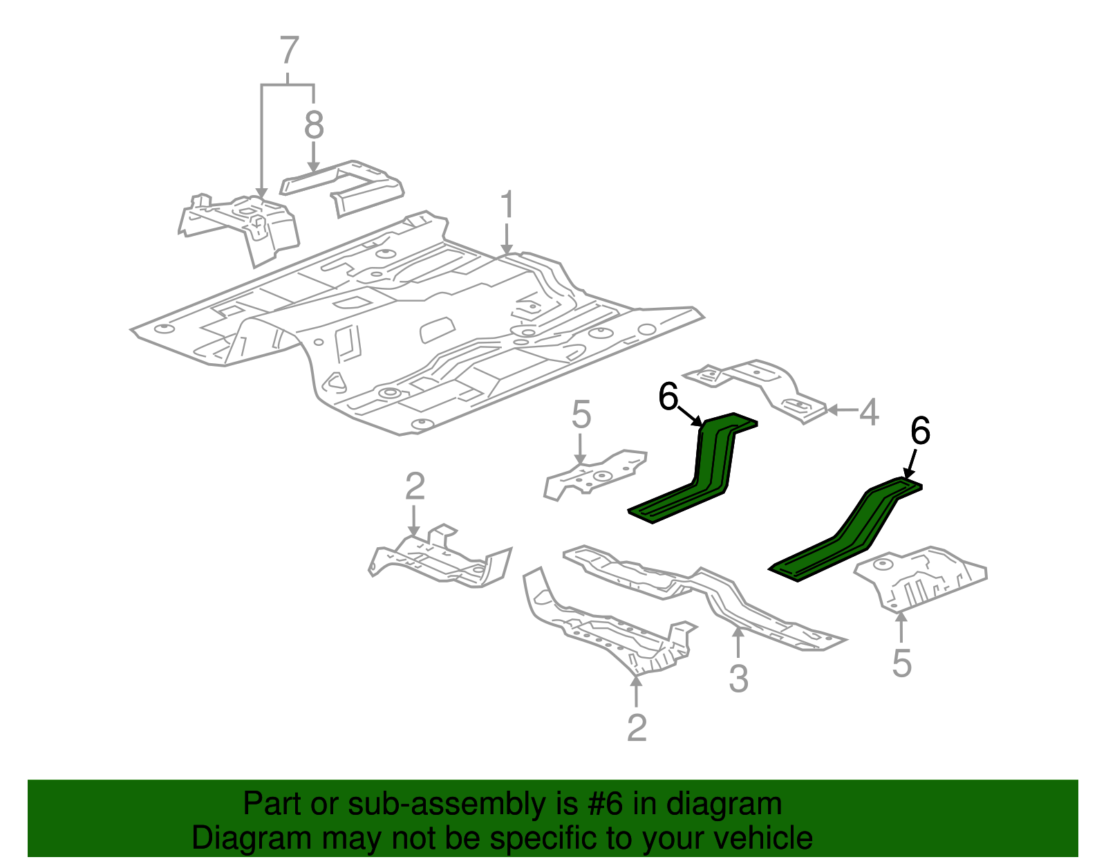 Rail, R/Cmpt Floor Panel Front - GM (25920613)
