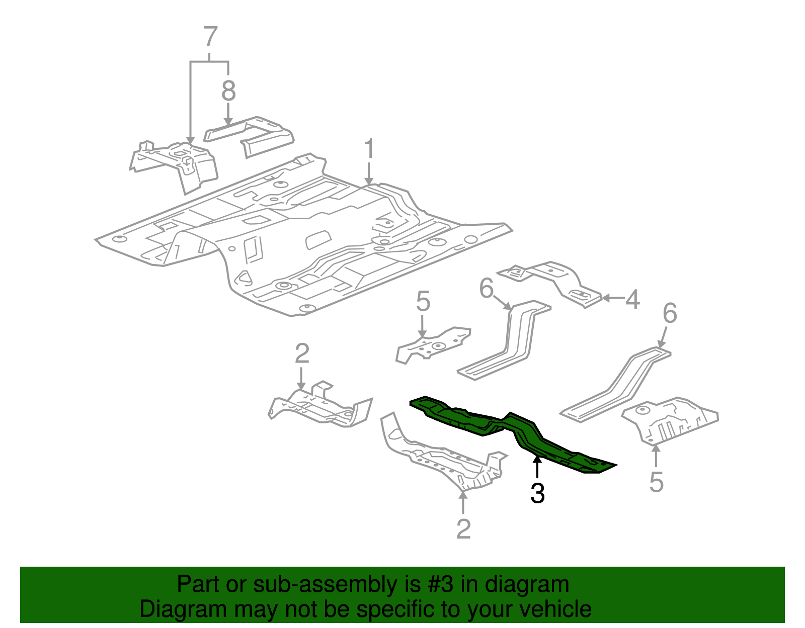 Floor Panel Rear Reinforcement - GM (97247343)
