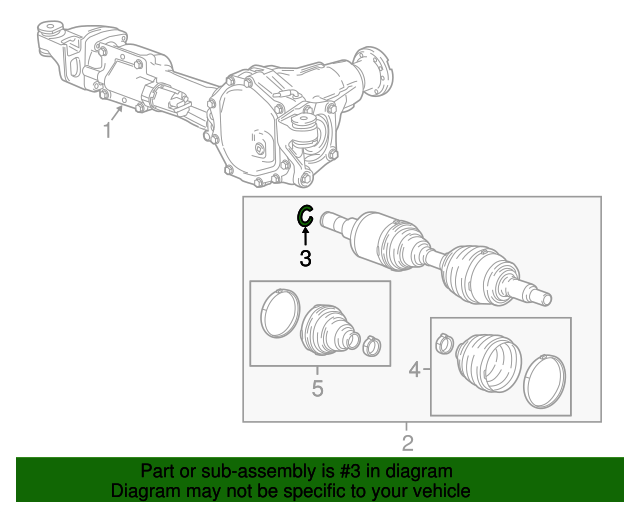 20152022 gm Front Drive Axle Inner Shaft Retaining Ring 23471872