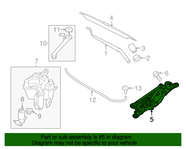 20112017 Nissan Juke Wiper Motor Assembly 288001KA0C Nissan Parts Store
