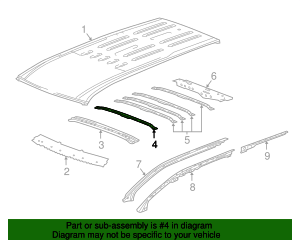 2018-2023 GM Roof Panel Number 3 Bow 84207151 | TascaParts.com