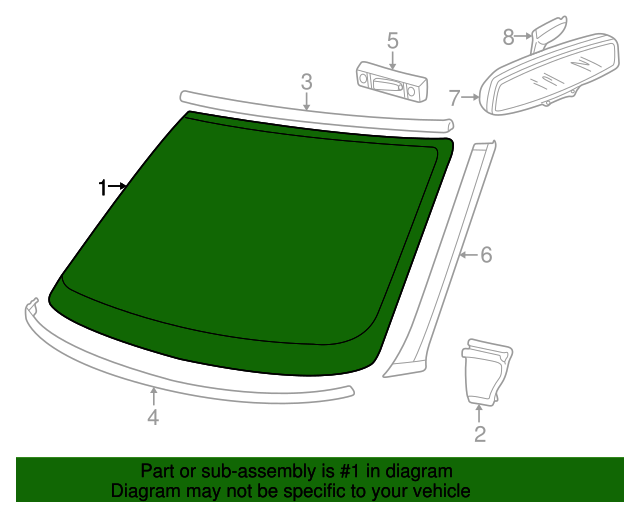 2000-2002 Land Rover Range Rover Windshield CMB000010 | JaguarParts.com