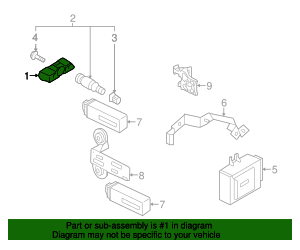 2007-2009 Porsche 911 Tire Pressure Monitoring System (TPMS) Sensor 997