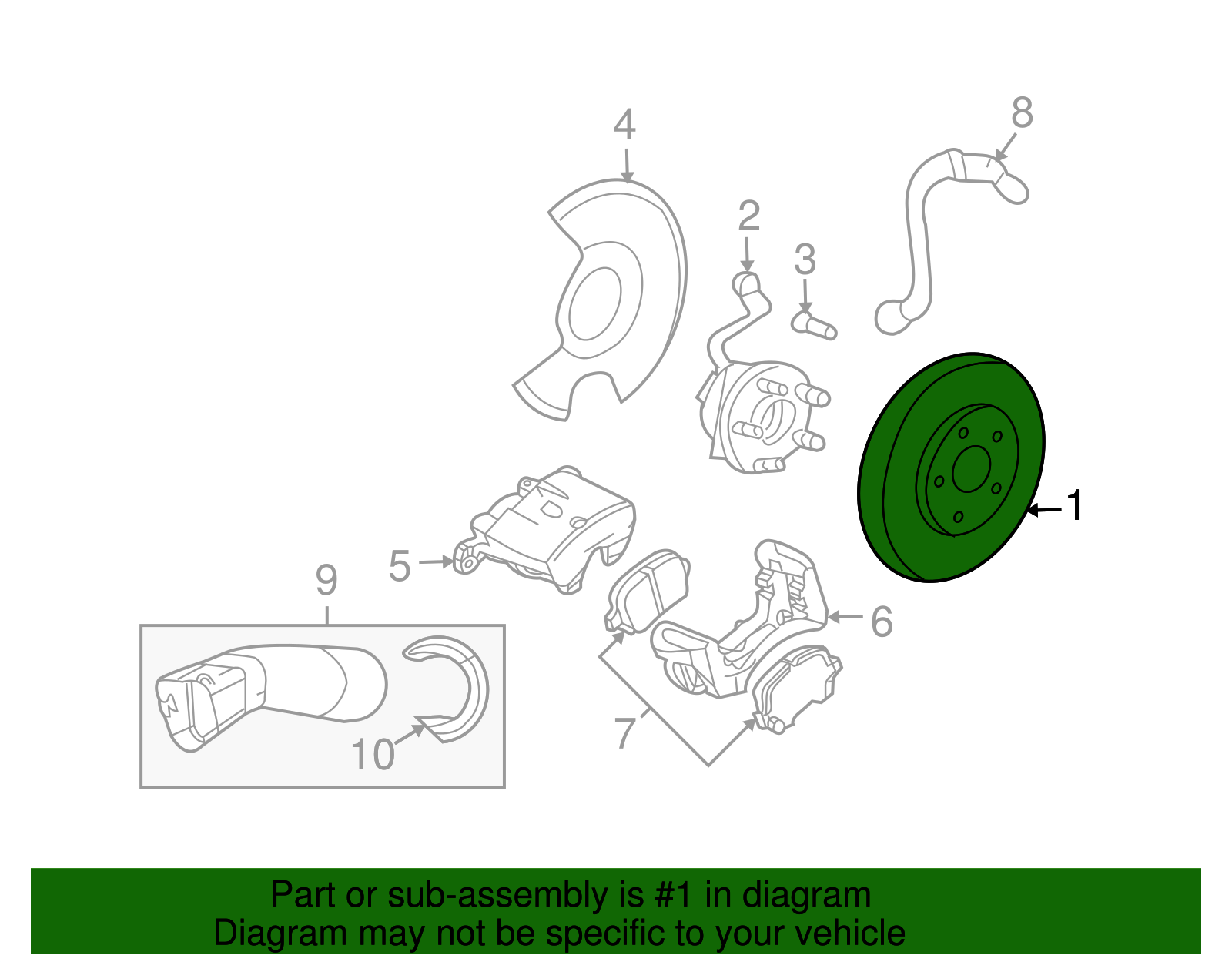 Front Disc Brake Rotor - GM (19303827)