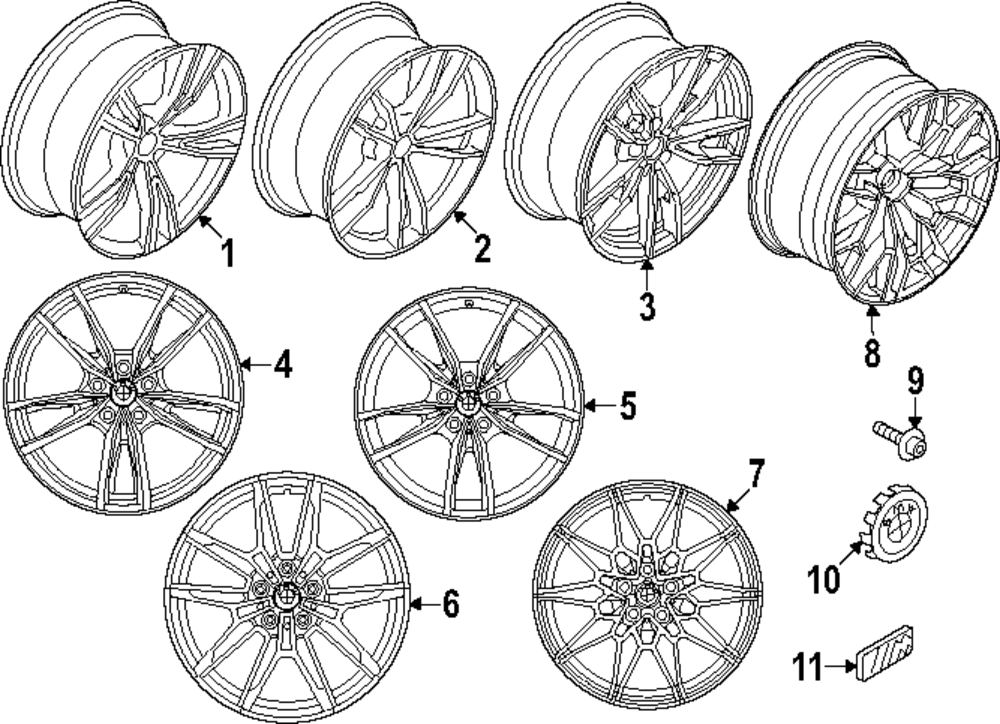 2023-2024 BMW M3 Bmw Oem 826m Light Alloy Wheel In Jet Black
