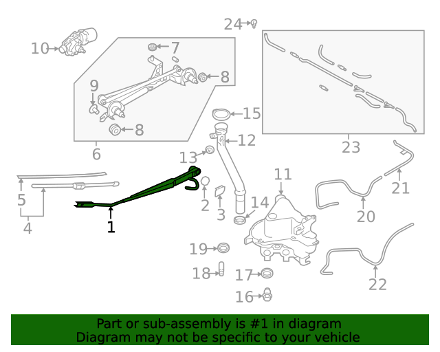 20182023 Subaru Wiper Arm 86532FL090 Subaru Online Parts