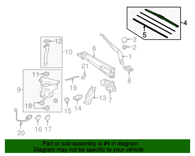 20102015 Lexus GX460 Windshield Wiper Blade 852220E040 Lexus Parts