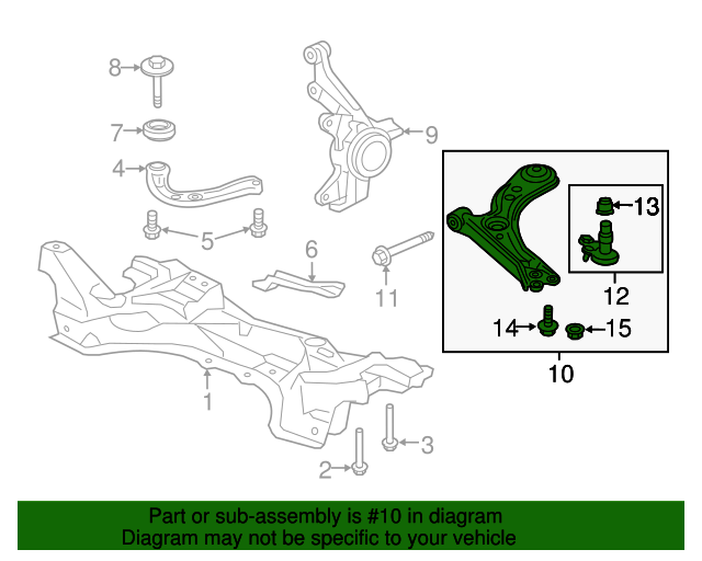 HONDA 51360-HR4-A20 Lower Control Arm – Left Front Replacement Part
