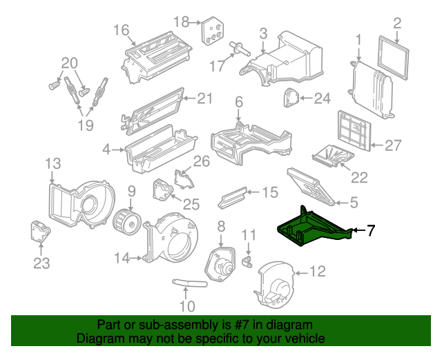 19882000 GM HVAC Heater Core Cover 52467128 GM Parts Center