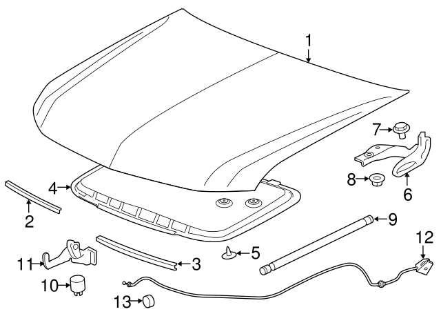 2017-2022 Chevrolet Colorado Hood 84167164 | GM Parts Center 