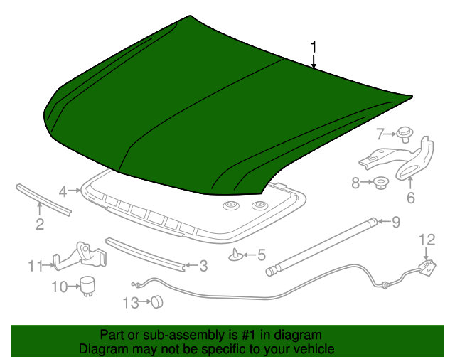 2017-2022 Chevrolet Colorado Hood 84167164 | GM Parts Center 
