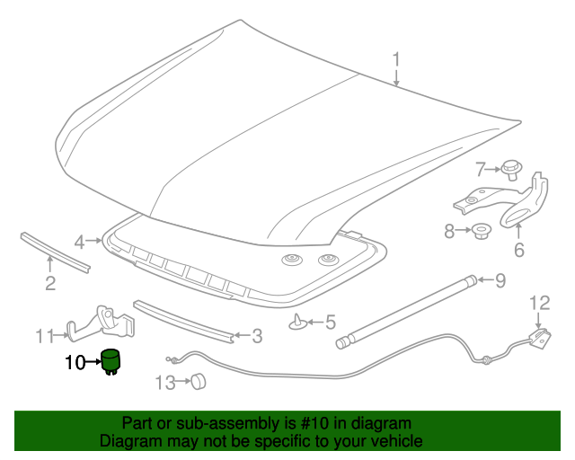 2015-2022 GM Hood Side Bumper 84046014 | TascaParts.com