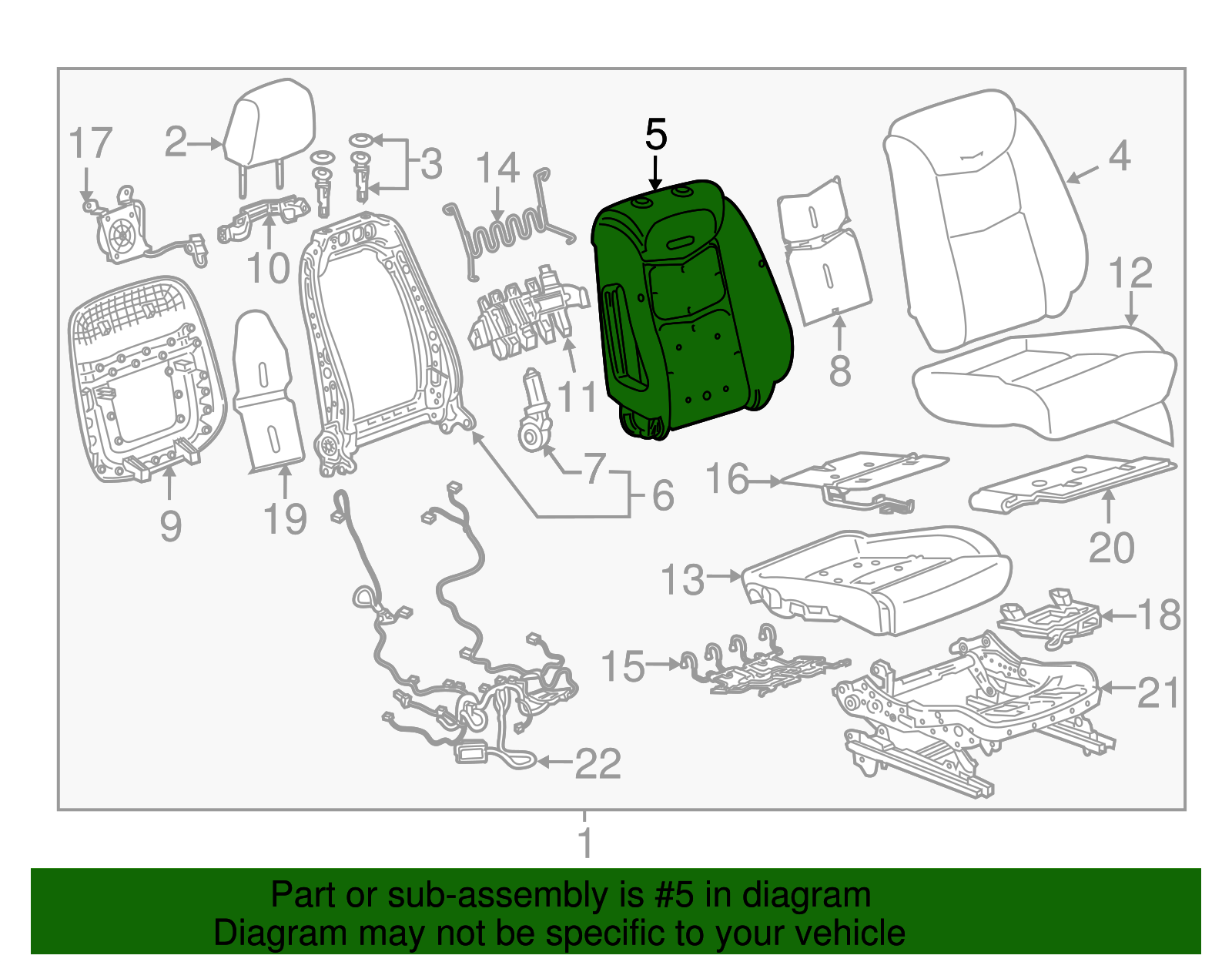 Passenger Side Front Seat Back Pad - GM (84085980)