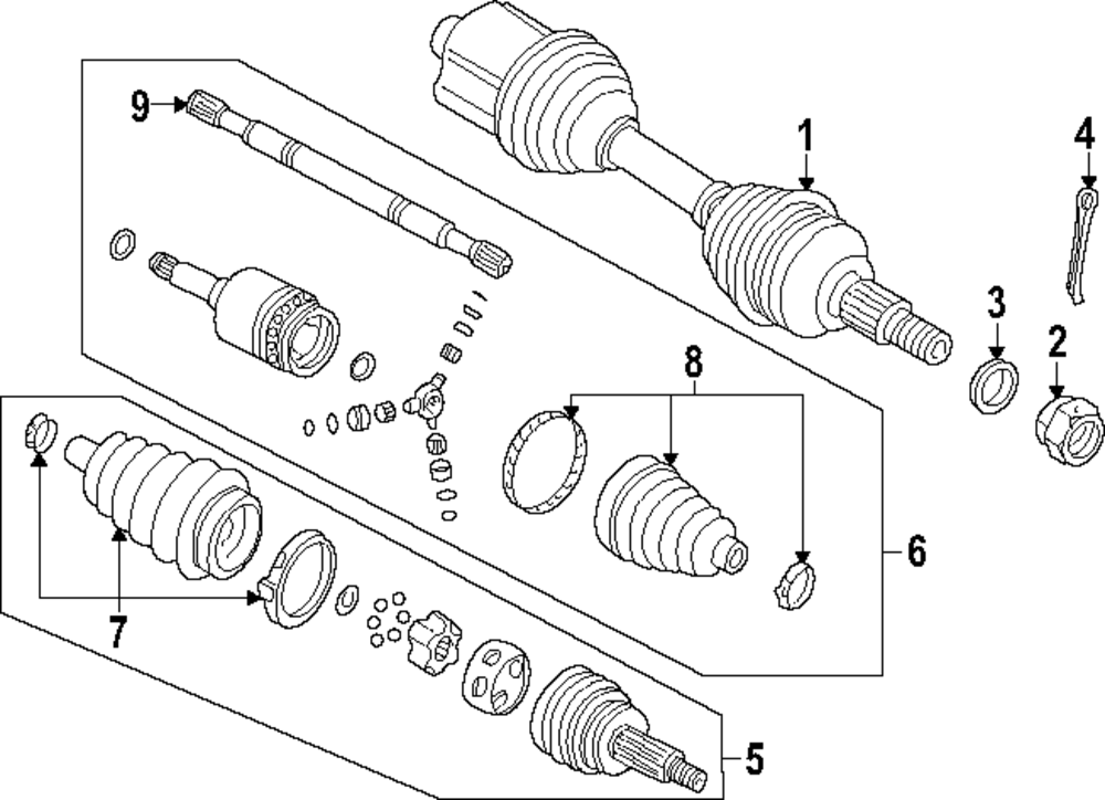 Nut, Front Whl Dr Shf Ret(N00) - GM (90105309)