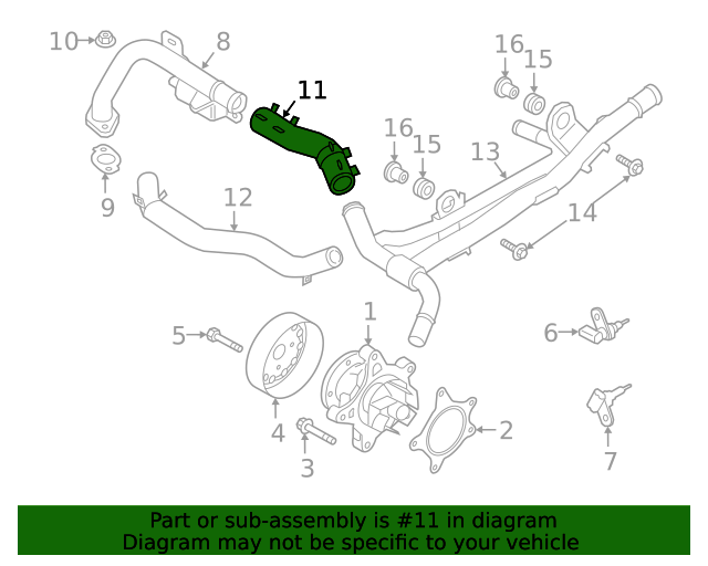 20202021 Kia Rio Heater Hose 97311 H9000